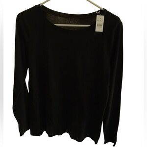 NWT Ann Taylor Loft Classic Black Long Sleeve Tee